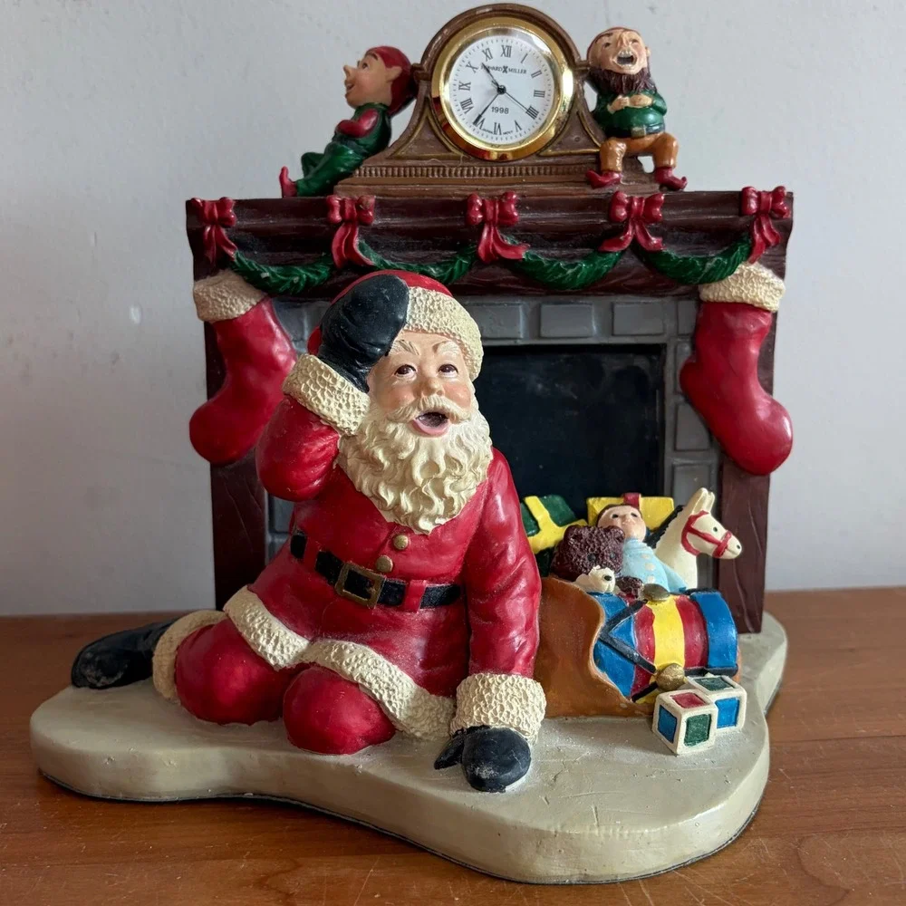 Howard Miller 1998 Limited Edition Christmas Clock Santa Down the Chimney